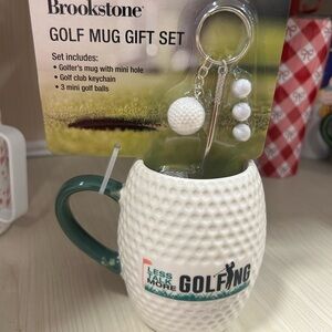 Brookstone golf White Mug set new